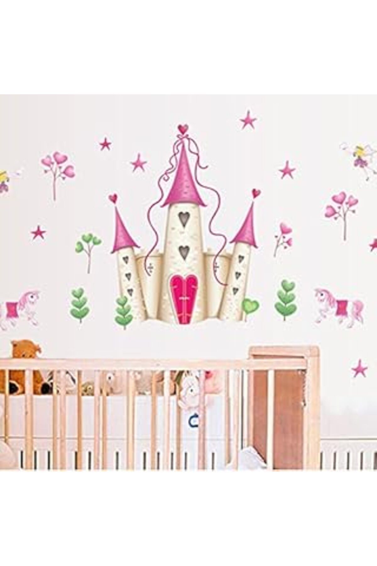 karadağsb Crystal Kids Kız Çocuk Odası Dekorasyonu Prenses Şatosu Kendinden Yapışkanlı Pvc Duvar Sticker