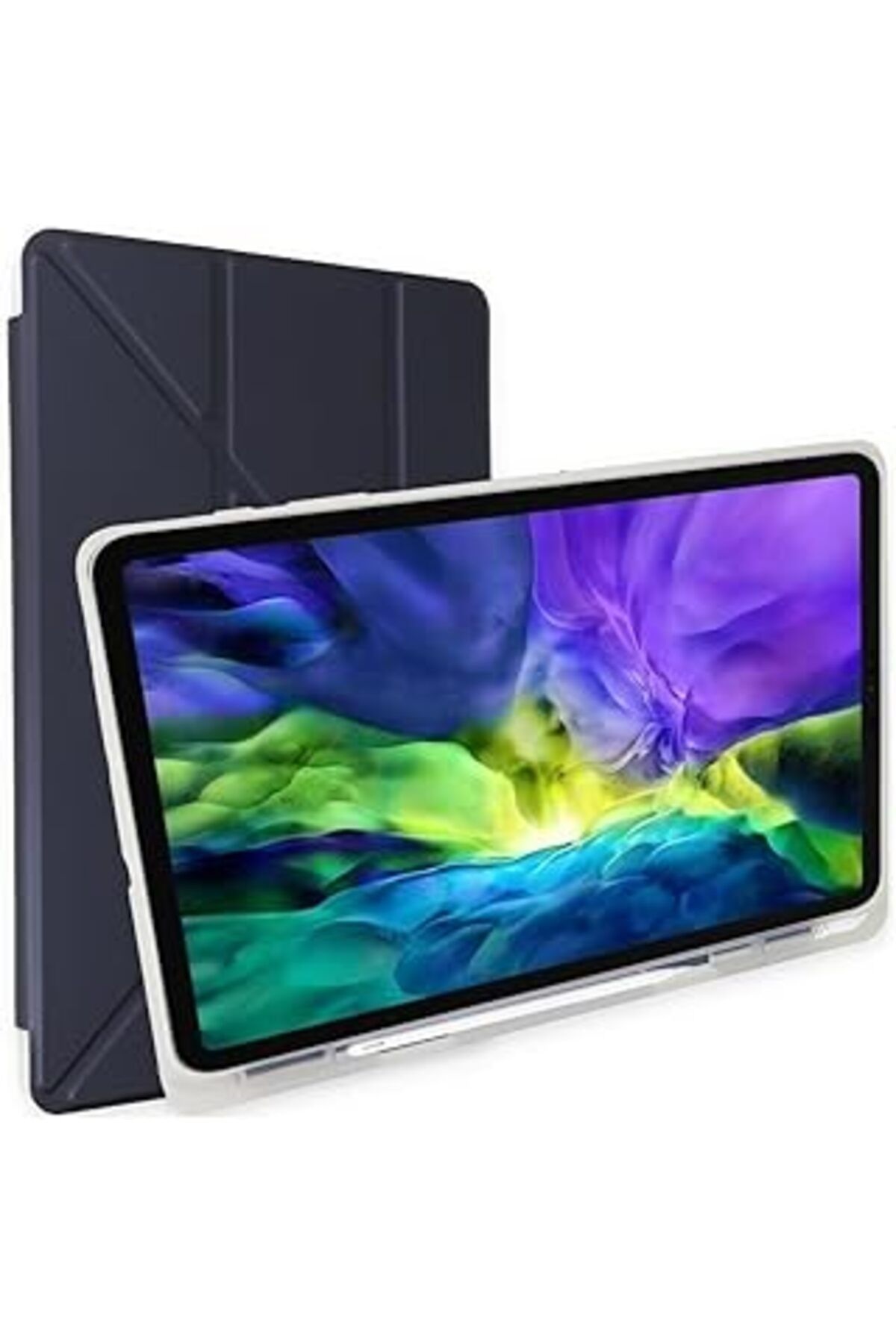 Mu Art Kılıf Y Smart Cover Standlı Uyku Modlu Kalem Yerli Mars Kapak Lacivert Ipad 6. Nesil A1893 A1954 9.