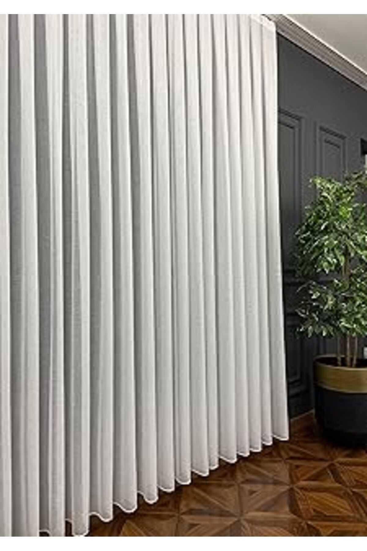 Pazarcan Evdepo Home Ekru Ekstraforlu Pilesiz Keten Tül Perde 100 X 270 Cm