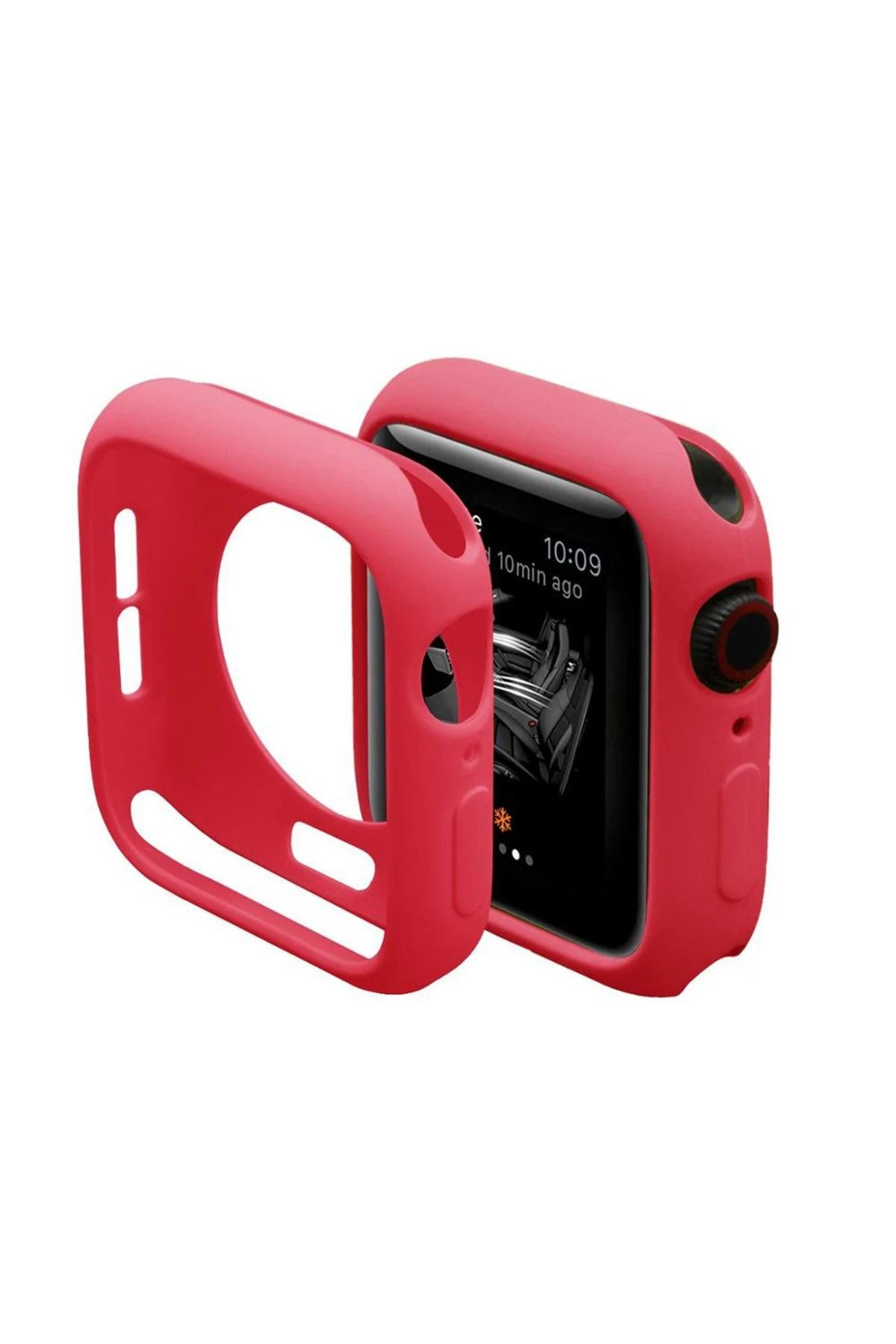NewFace Apple Watch 44mm Silikon Alt Kasa - Kırmızı SVLRS