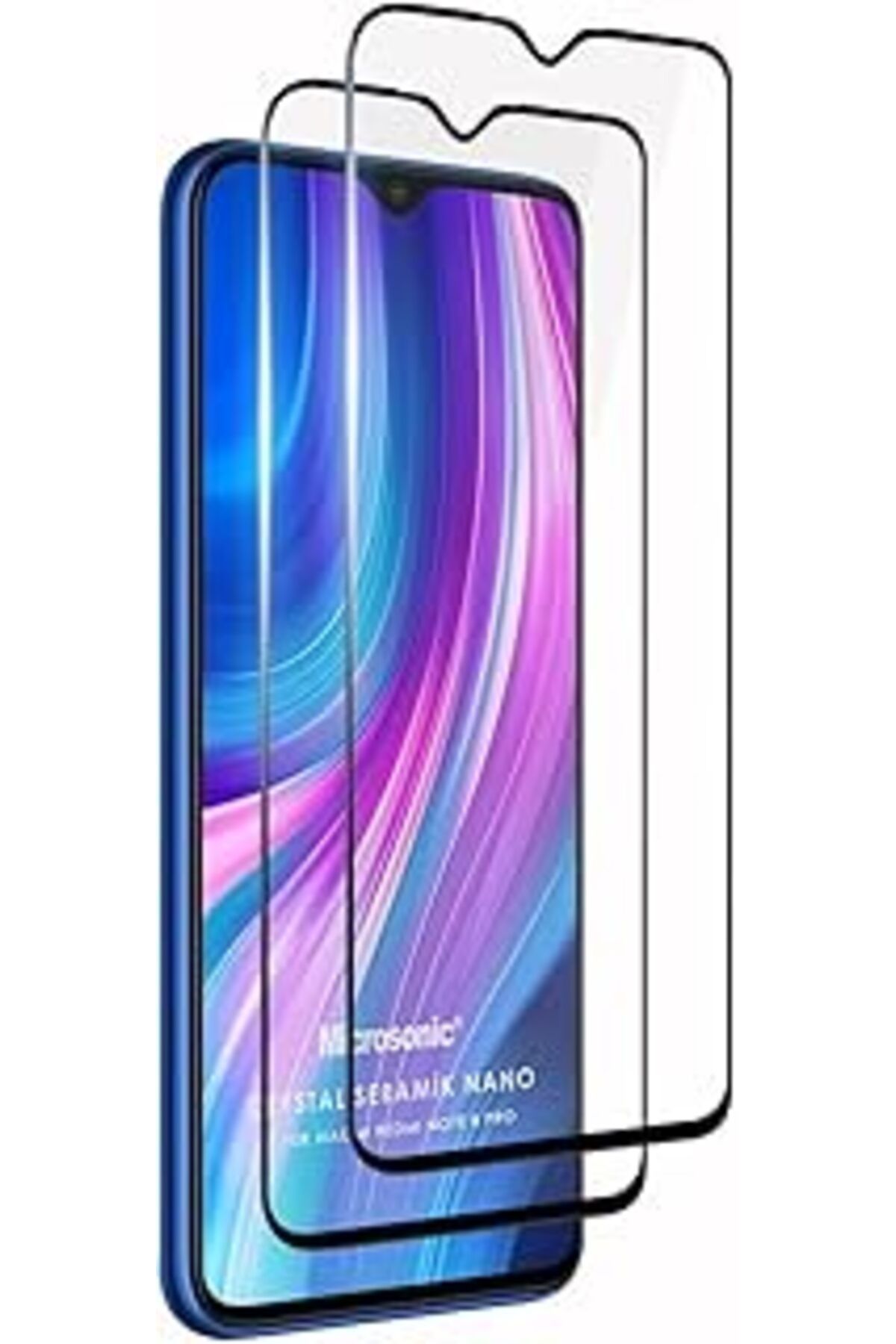 jupiter global bazaar Microsonic Xiaomi Redmi Note 8 Pro Crystal Seramik Nano Ekran Koruyucu Siyah (2 Adet)