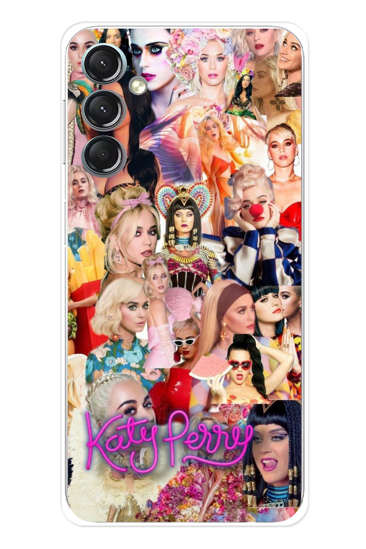 TechTree SAMSUNG Galaxy A24 Uyumlu Katy Perry Kolaj Şeffaf Silikon Kılıf