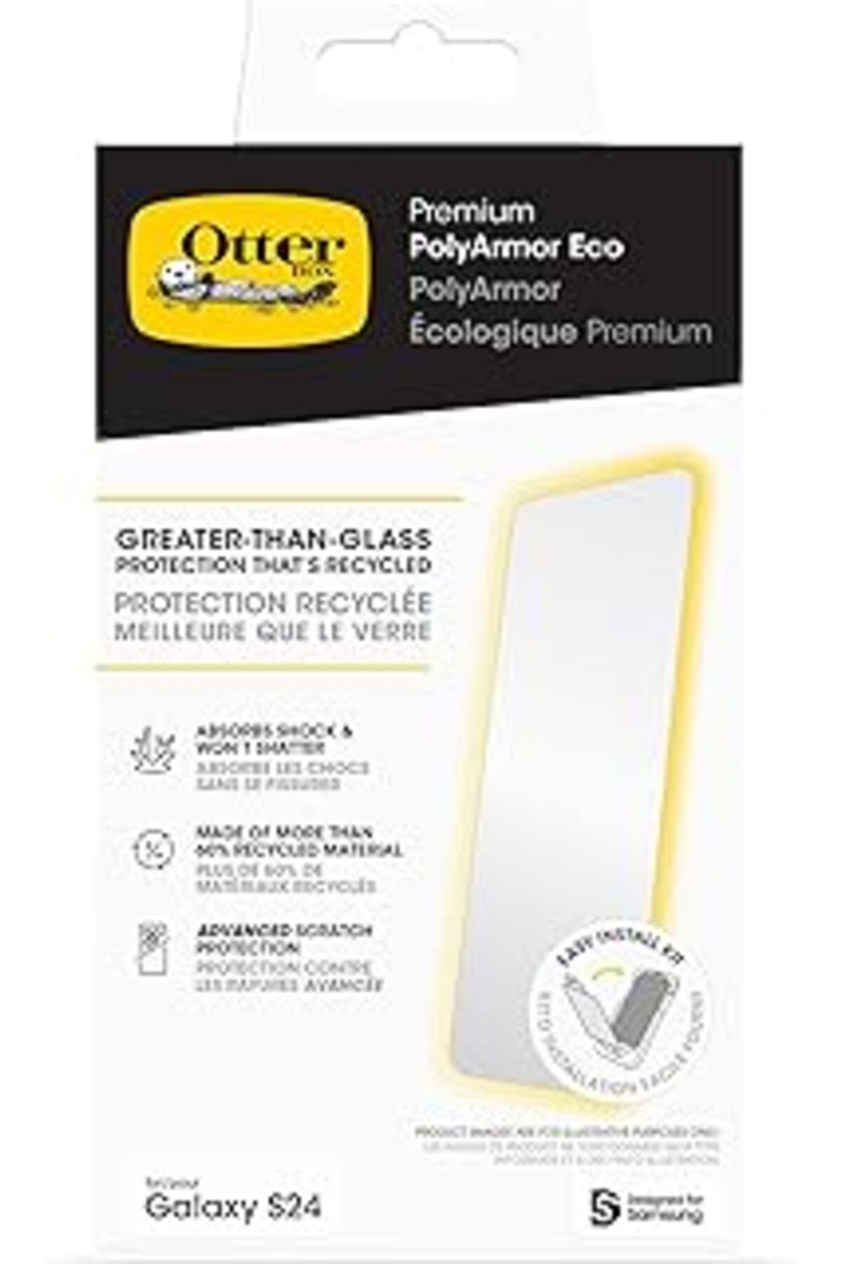 Pazarcan Otterbox Samsung Galaxy S24 Polyarmor Premium - Temiz,%60 Geri Dönüştürülmüş Malzeme, Canlı Netlik