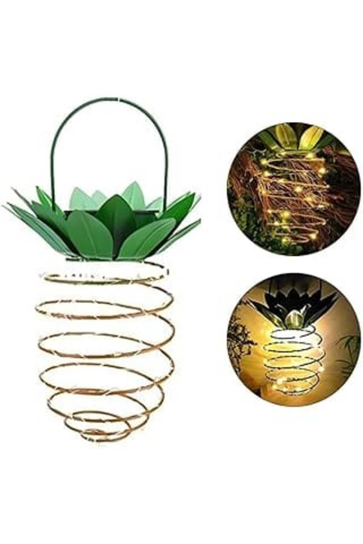 NETWORK ART Forlife Solar Güneş Enerjili, 30 Led Ananas Bahçe Lambası, Ip66 Su Geçirmez, Bahçe, Teras, Veranda,
