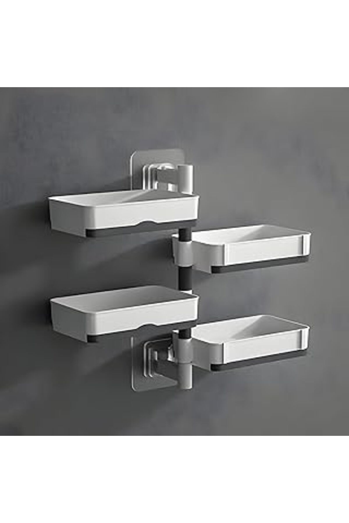 robotrend Duvara Monte Edilebilir 4 Bölmeli Kapaklı Sabunluk, Beyaz