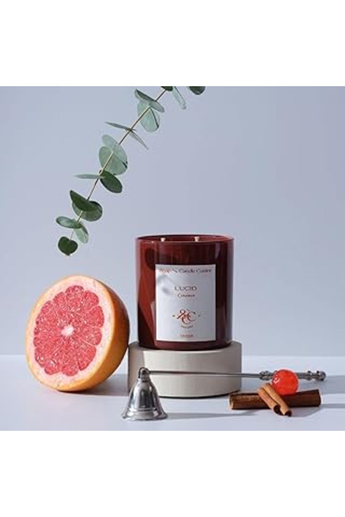 NETWORK ART Soap And Candle Cuisine El Yapımı Soya Mumu, Cynamon Kokulu Tarçın Cam Mum,%100 Vegan, Eco-Friendly