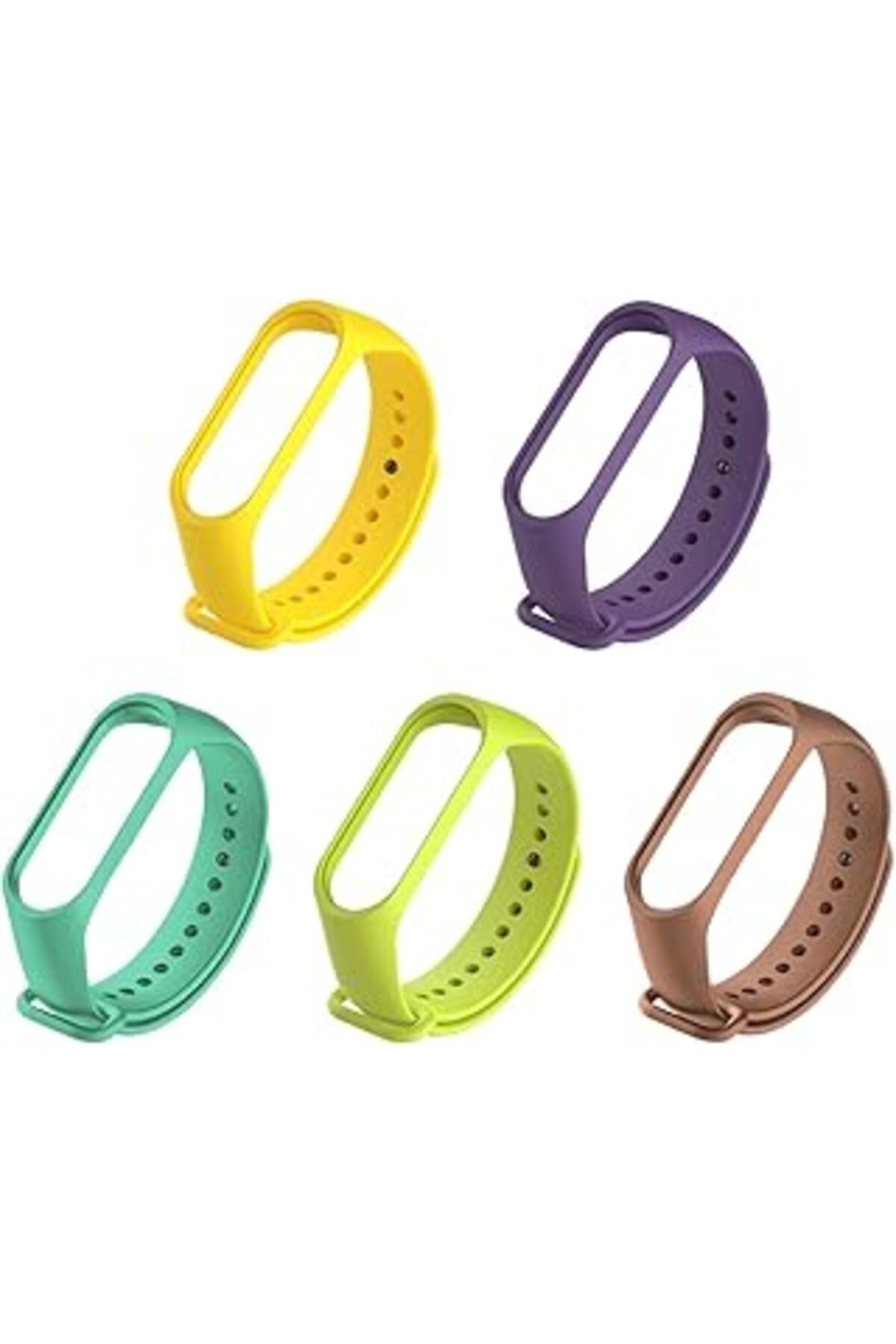 NZM TİCARET Kyver 5 Adet Silikon Kordon, Mi Band 4 Ve Mi Band 3 Için Uyumlu - Ayarlanabilir Rahat Bileklik 5'Li
