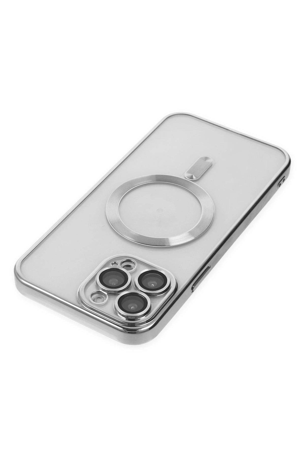 NewFace iPhone 13 Pro Kılıf Kross Magneticsafe Kapak - Gümüş SVLRS
