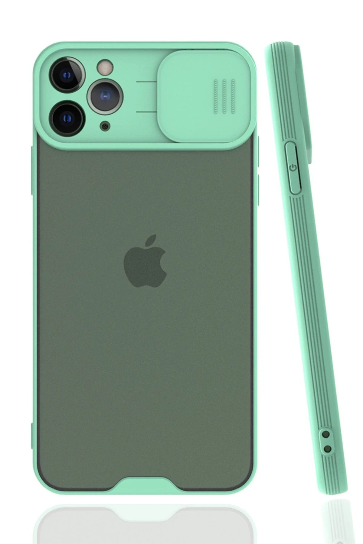 NewFace iPhone 11 Pro Kılıf Platin Kamera Koruma Silikon - Açık Yeşil SVLRS