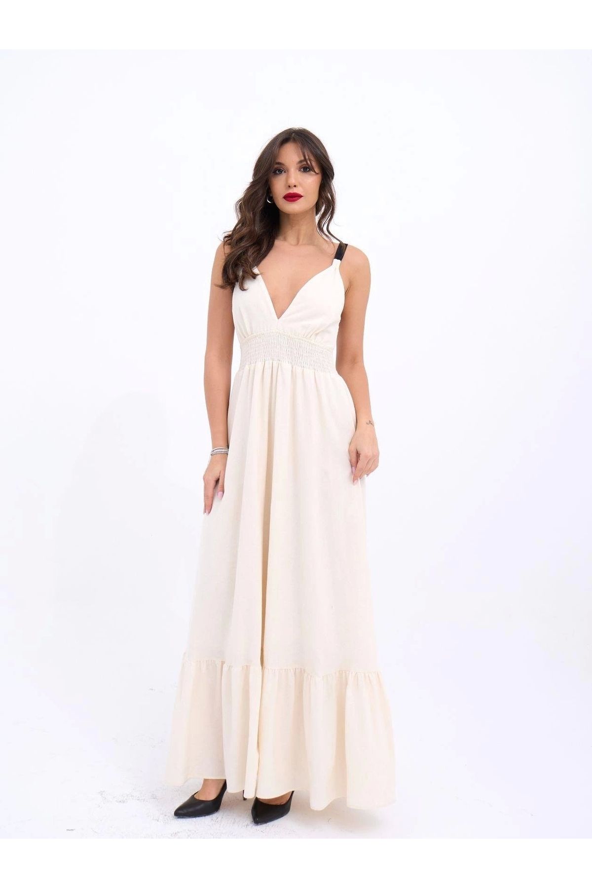 nedo7 6976 ELBİSE-BEJ