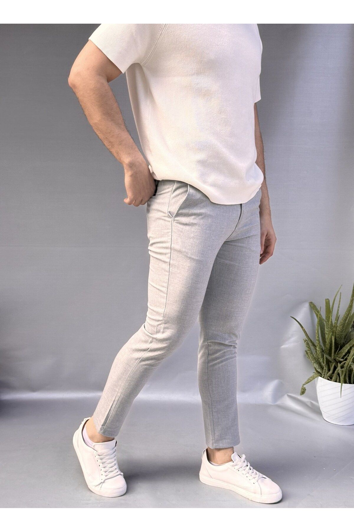 Casualmen32 Düz Slim Fit Kumaş Jogger