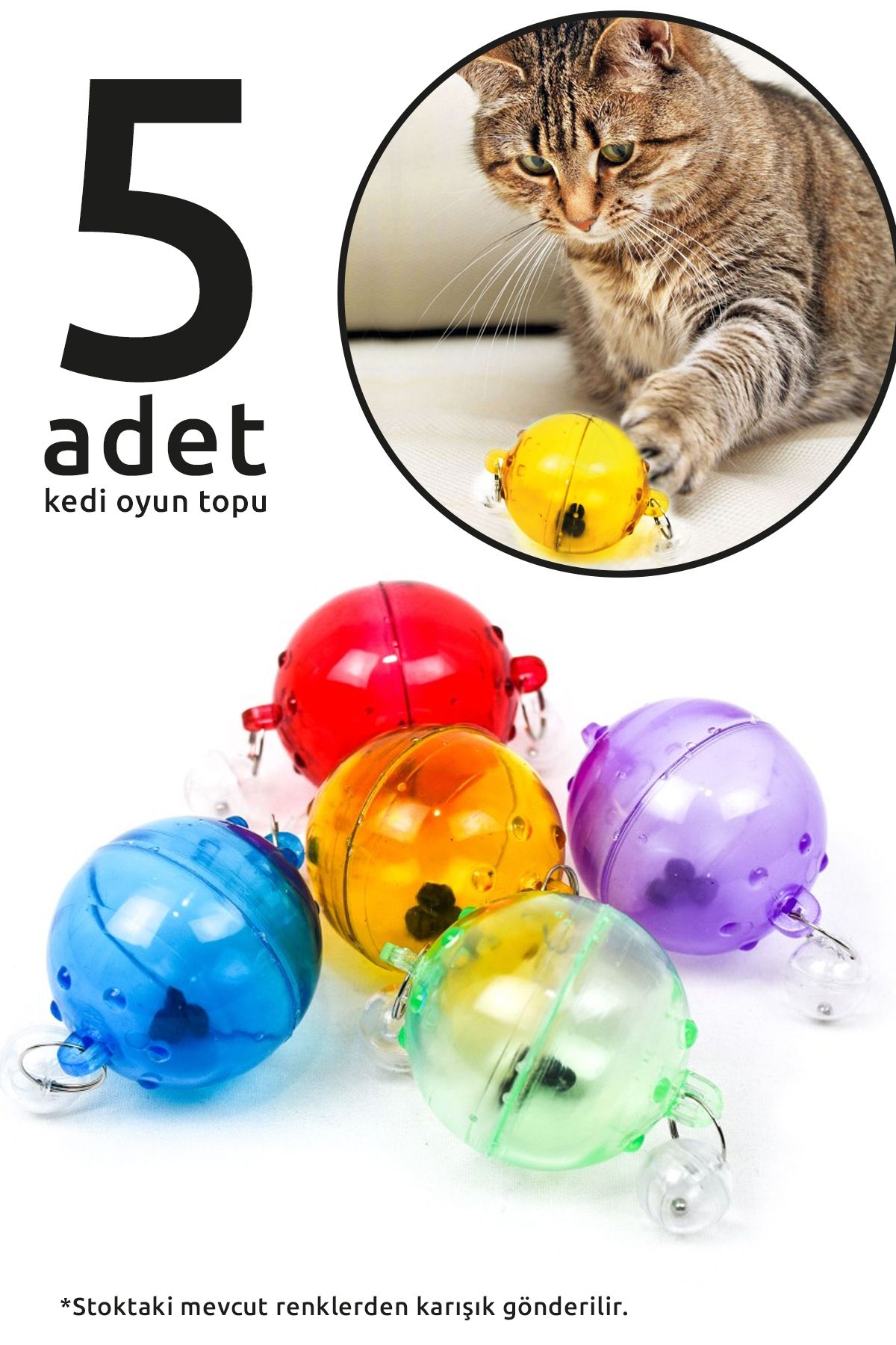 Catlie Kedi Oyun Topu Çıngıraklı 5li Paket