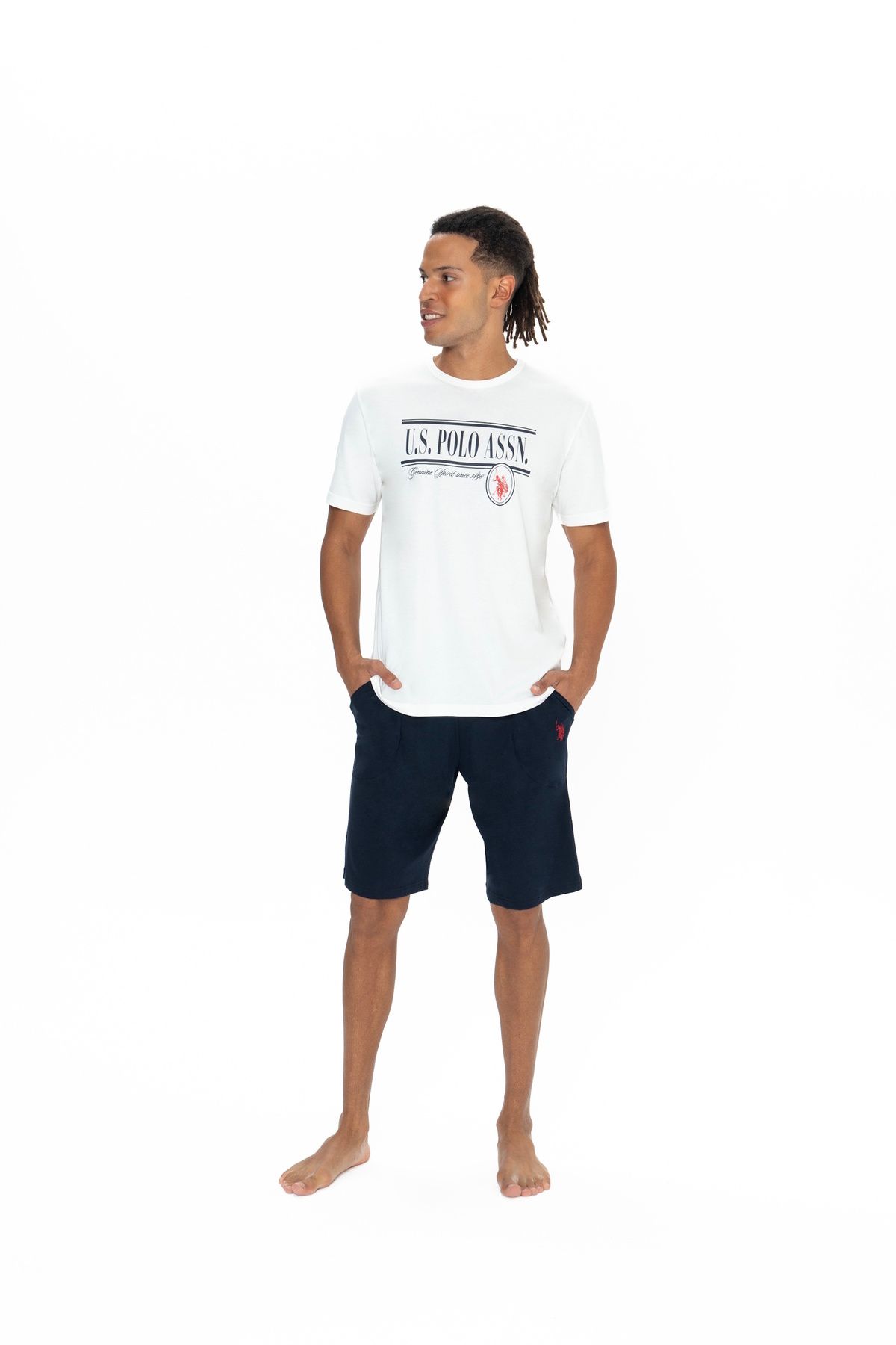 U.S. Polo Assn. U.S. Polo Assn. Erkek Kar Melanj Baskılı Pijama Takımı - ARASS18J87W4J