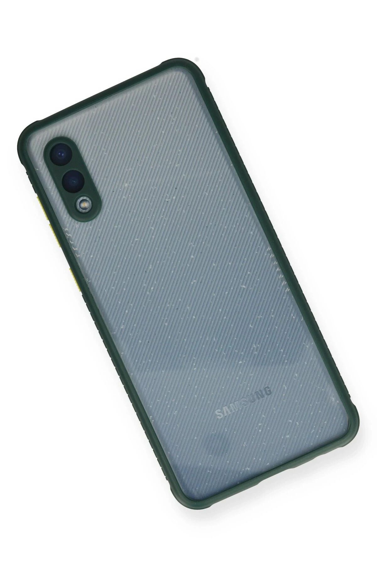 NewFace Samsung Galaxy A02 Kılıf Miami Şeffaf Silikon - Koyu Yeşil SVLRS