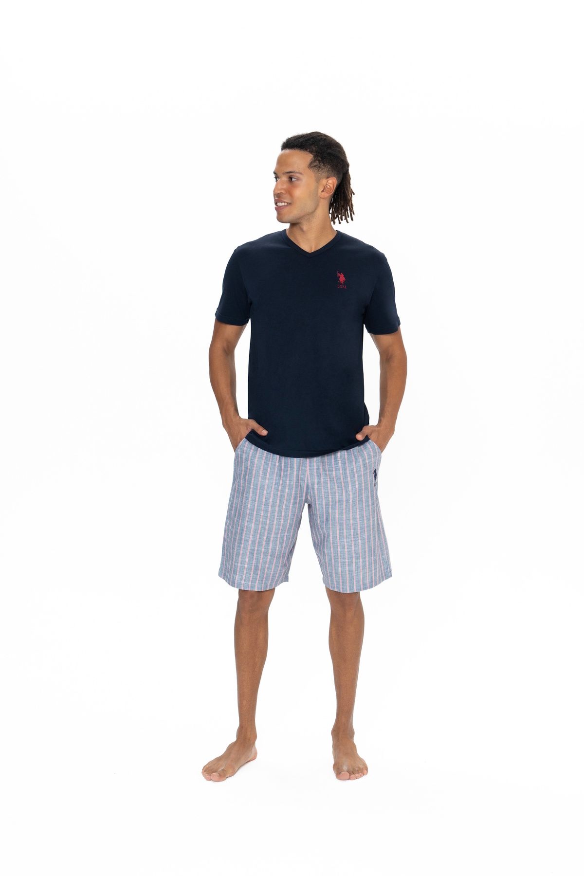 U.S. Polo Assn. U.S. Polo Assn. Erkek Lacivert Şortlu %100 Pamuk Ev Giyim - ARASS18J87W5J