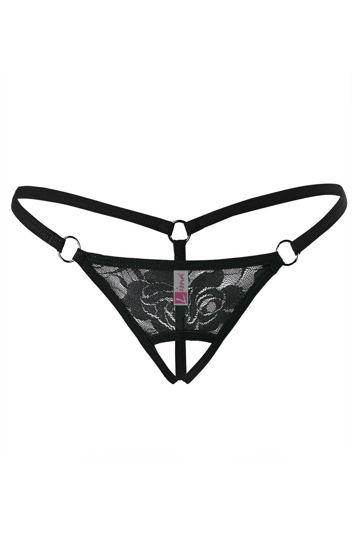 Shop58 Beruflic Özel Bölgesi Açık Büyük Beden Siyah Fantezi String