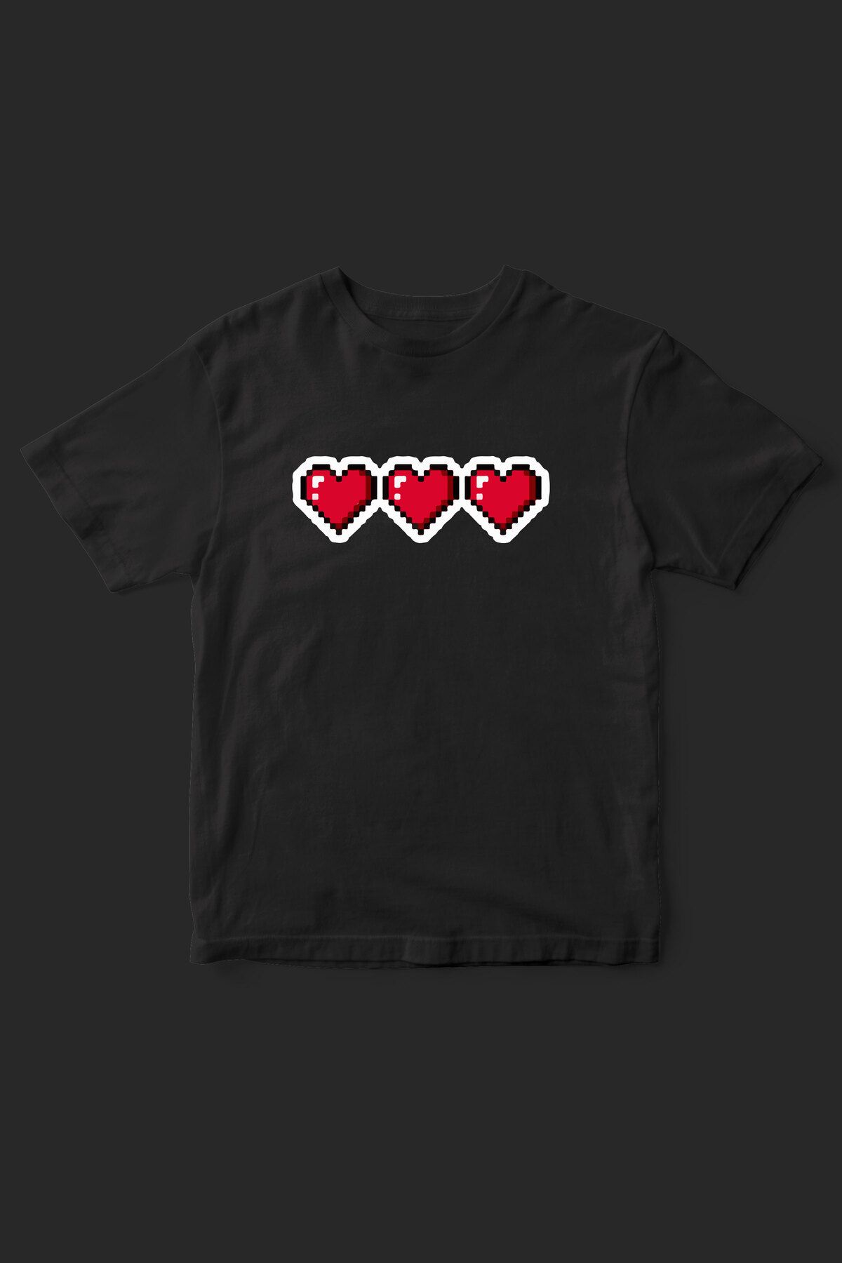 beloved.co piksel kalp baskılı t-shirt