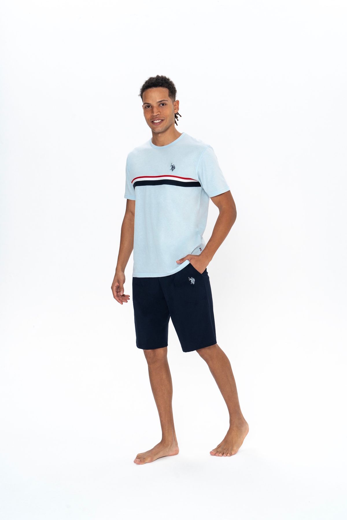 U.S. Polo Assn. U.S. Polo Assn. Erkek Şortlu Bisiklet Yaka Pijama Takımı - ARASS18W86W9W