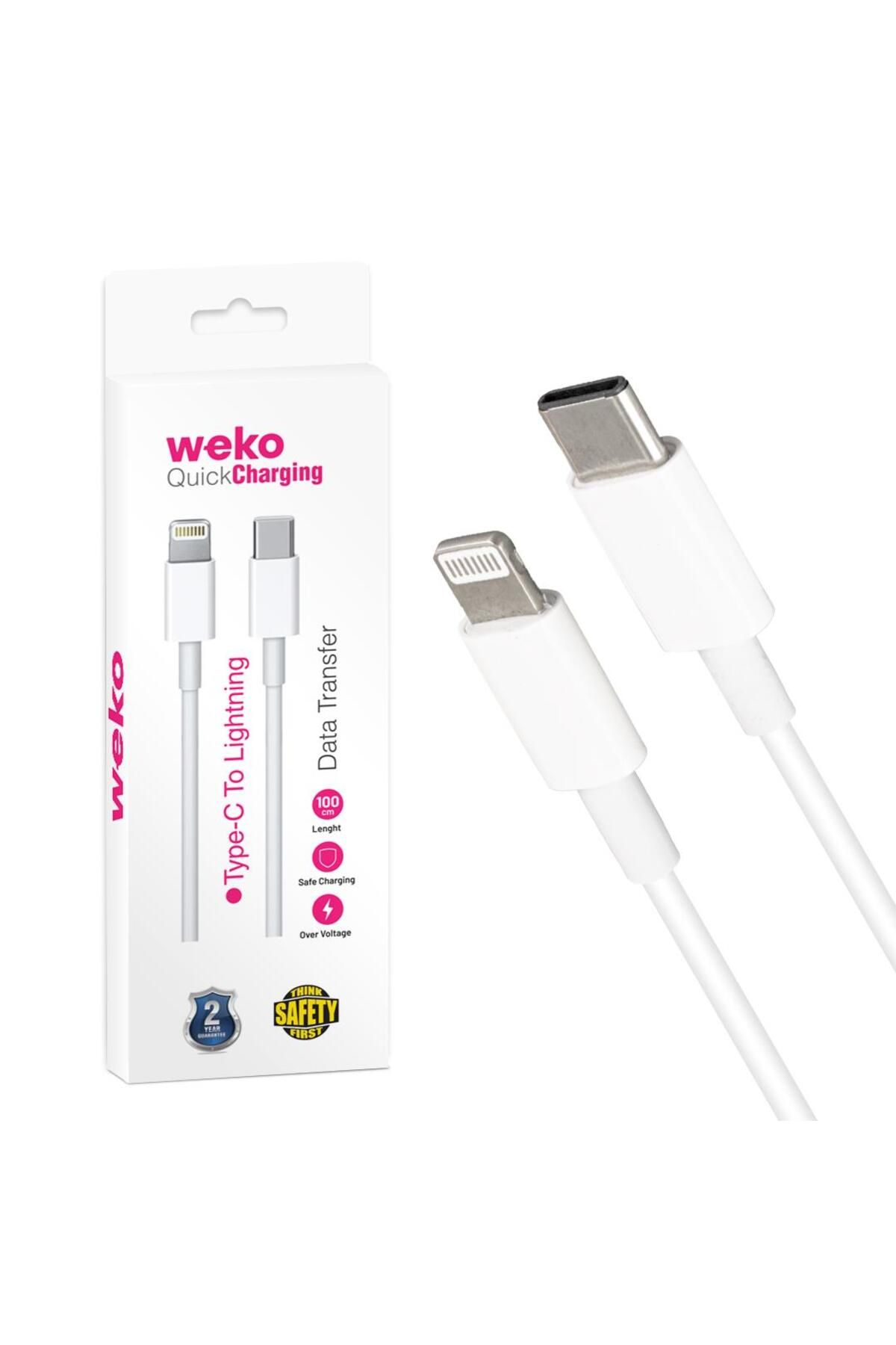 WEKO WK-21445 TYPE-C TO LIGHTNING BEYAZ 1 METRE ŞARJ KABLOSU
