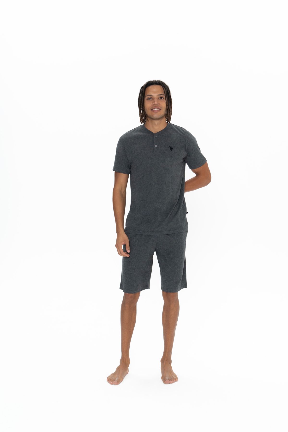U.S. Polo Assn. U.S. Polo Assn. Erkek 3'Lü Antrasit Desenli Pijama Takımı - ARASS18J91W4J