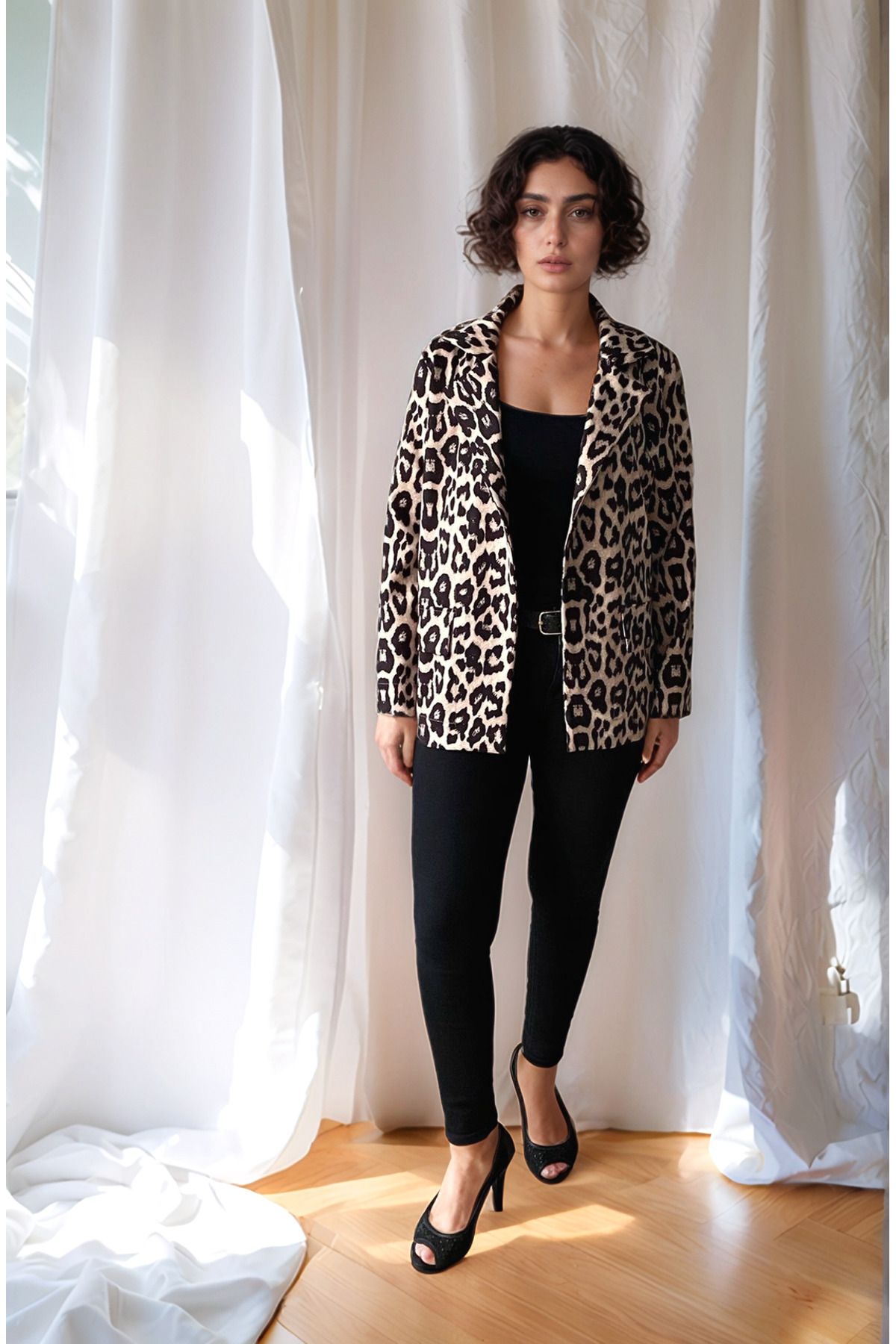 PLUVİA Kadın Leopar Ceket