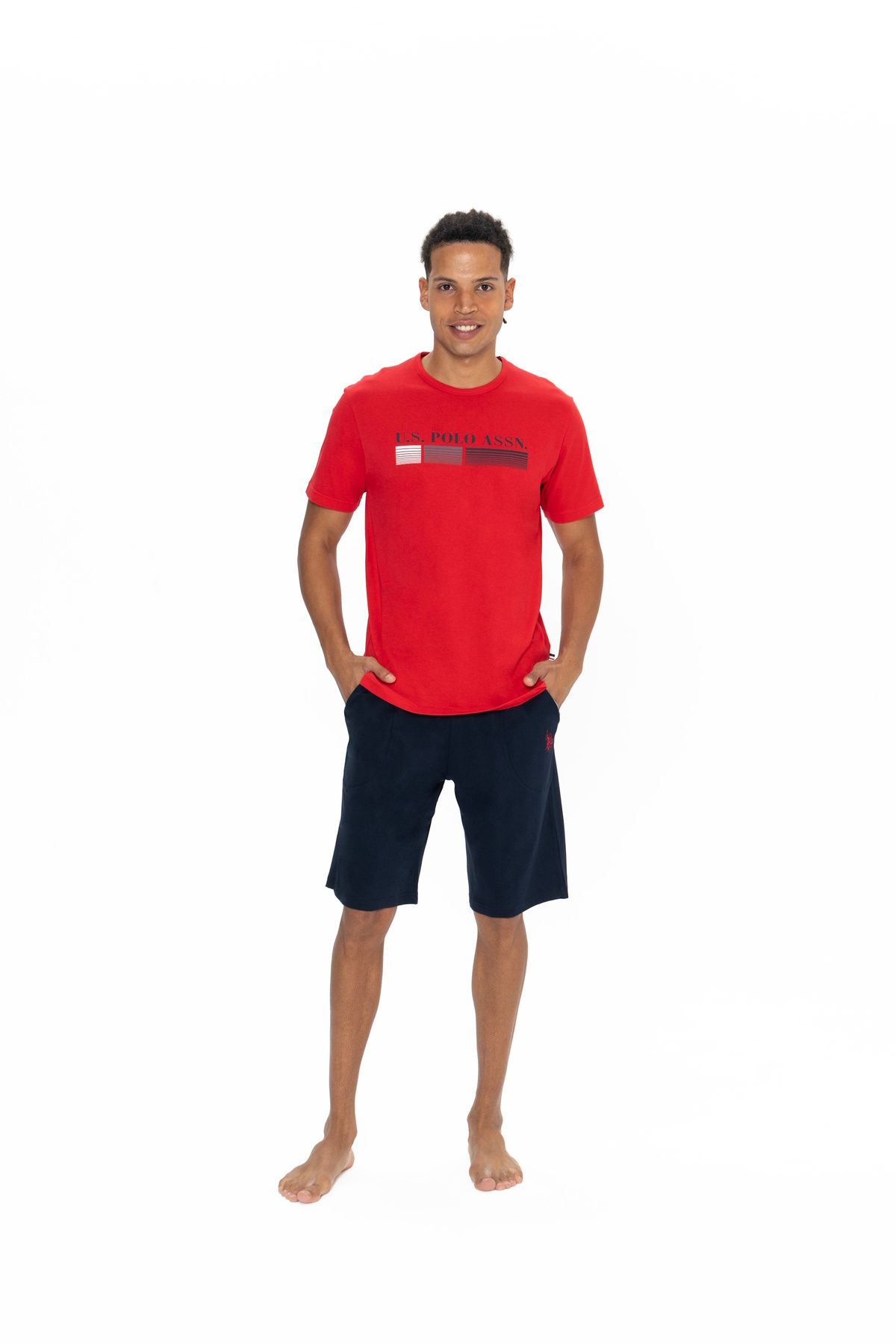 U.S. Polo Assn. U.S. Polo Assn. Erkek Şortlu Pijama Takımı %100 Pamuk - ARASS18W87W1W