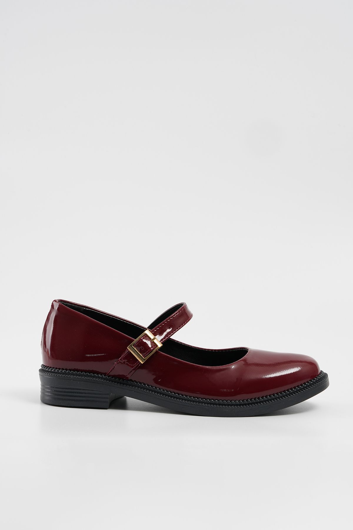 Beyond Kadın Bordo Rugan Bantlı Loafer Babet Ayakkabı 2,5cm Byndlfrk11