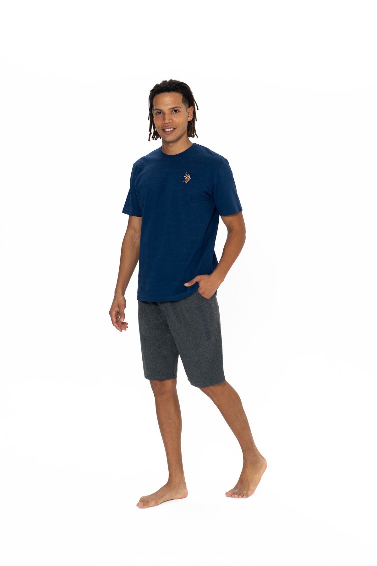 U.S. Polo Assn. U.S. Polo Assn. Erkek Düz Renk Lacivert Pijama Takımı - ARASS18W88W1W