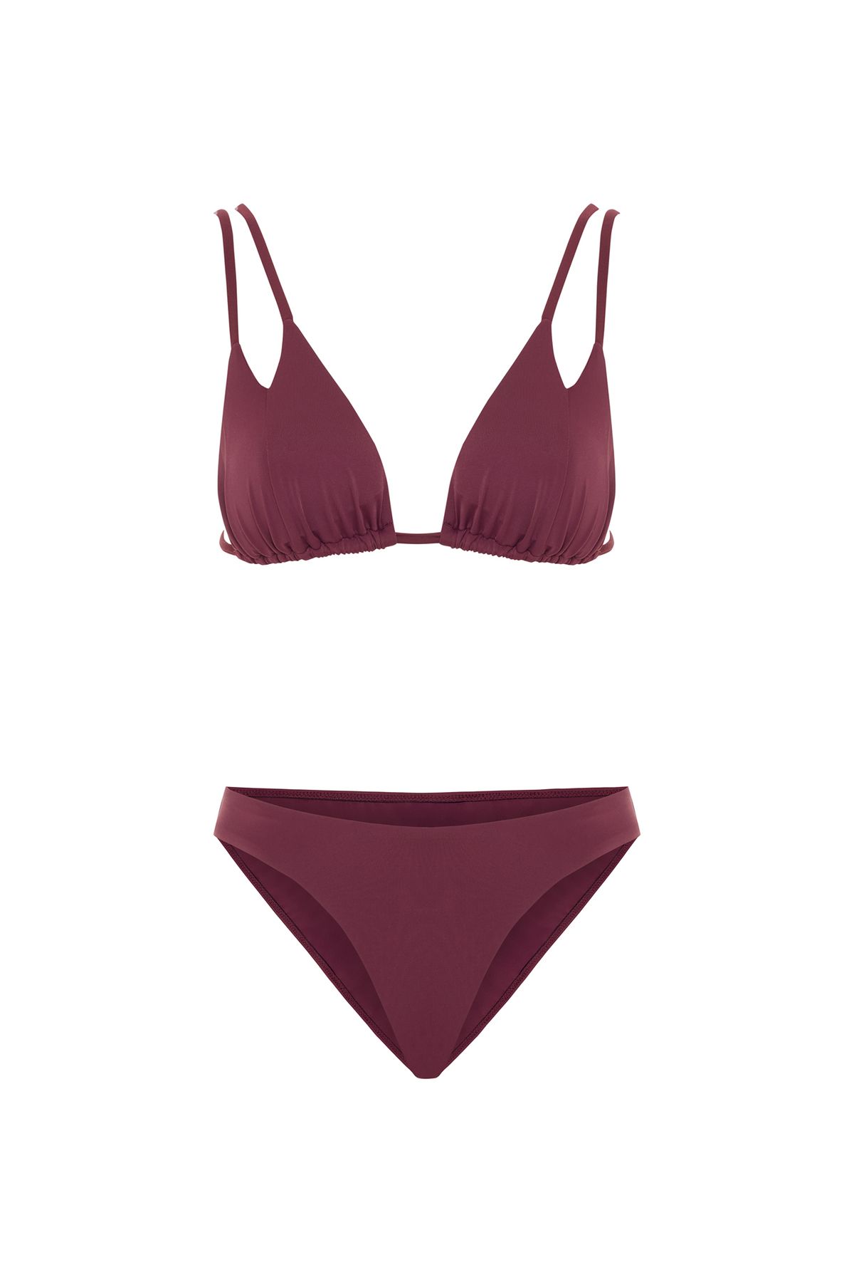 TIME MUSE Bordo LENORE Bralet Üçgen Bikini Takım
