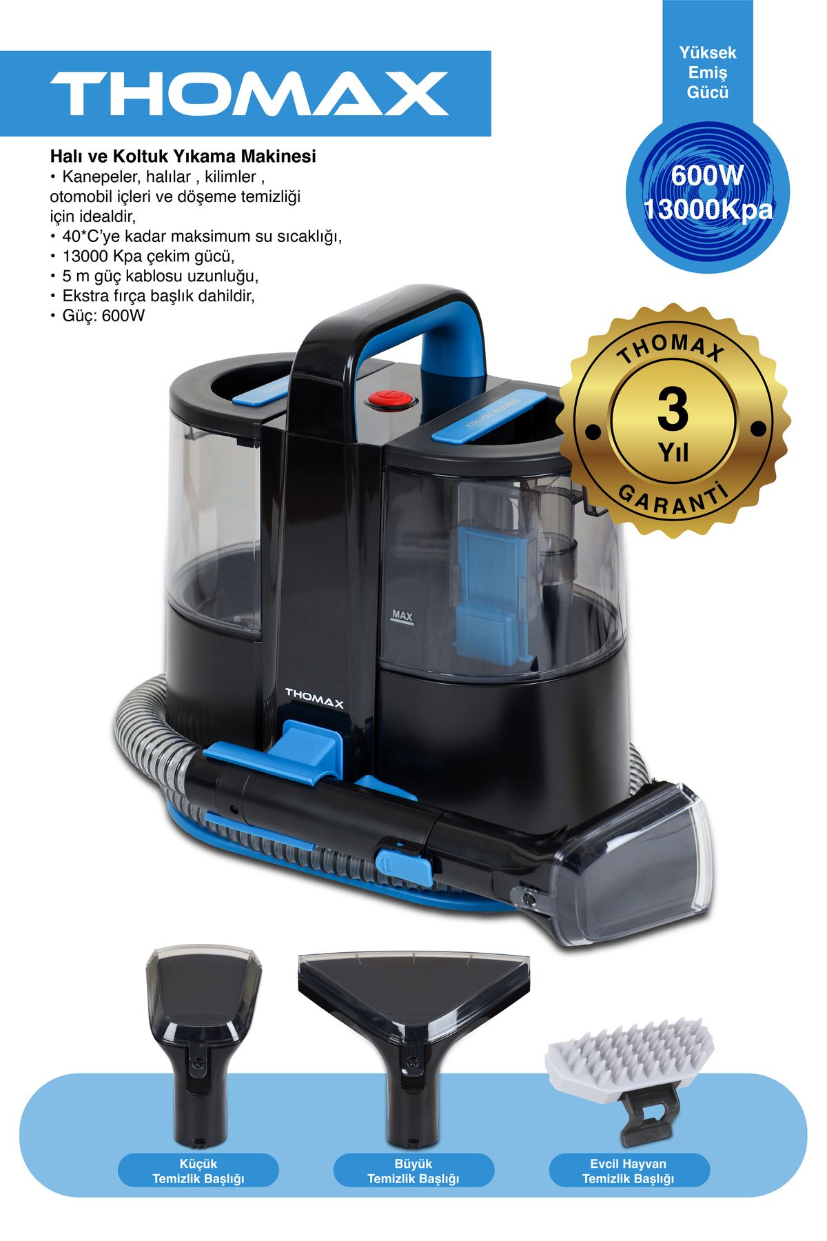 THOMAX Dmw001a 600W Halı Yıkama Makinesi