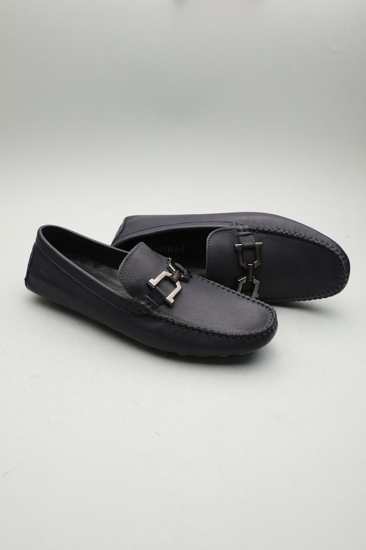 Gondol Erkek Hakiki Deri Klasik Loafer Lacivert 41 ttx.601151