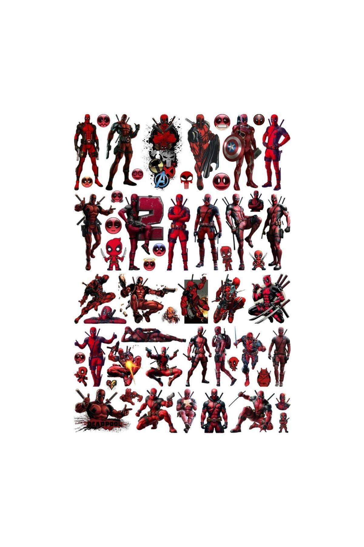 Ororabutik 55 Adet Deadpool Sticker Seti - Etiket Seti Sketchbook