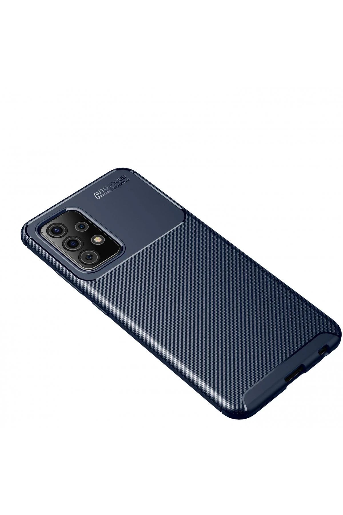NewFace Samsung Galaxy A52 Kılıf Auto Focus Karbon Kapak - Lacivert SVLRS