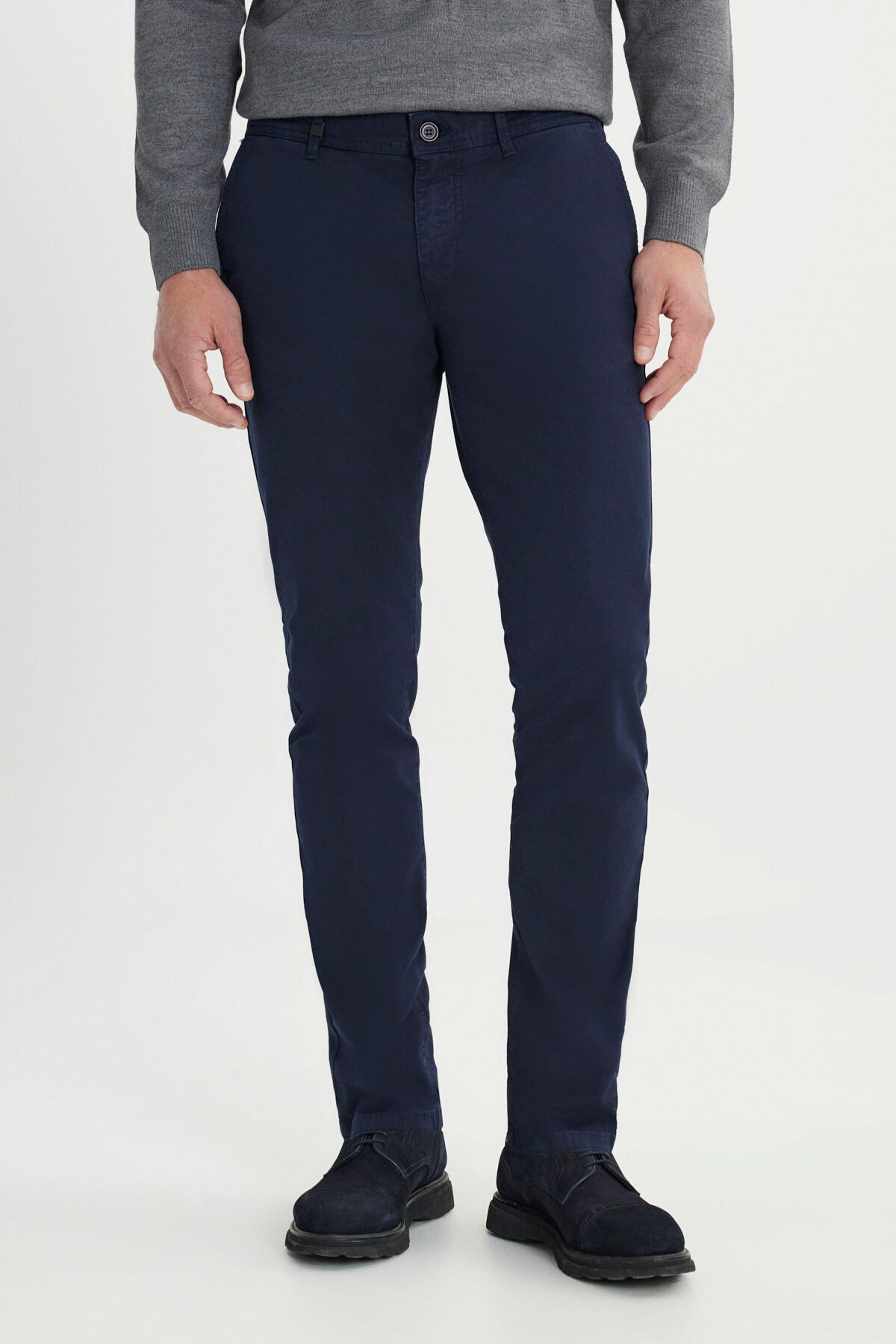 ALTINYILDIZ CLASSICS Erkek Lacivert Pamuklu Slim Fit Dar Kesim Yan Cepli Esnek Pantolon
