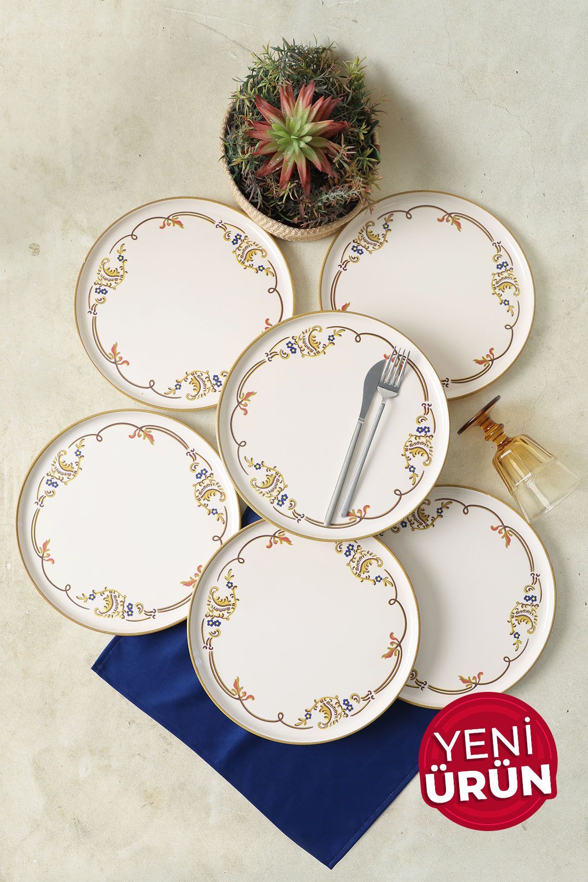 Keramika Bronze Bloom Nordic Servis Tabağı 28 Cm 6 Adet 22929