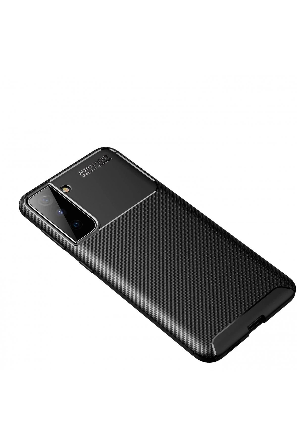 NewFace Samsung Galaxy S21 Plus Kılıf Auto Focus Karbon Kapak - Siyah WLZOR
