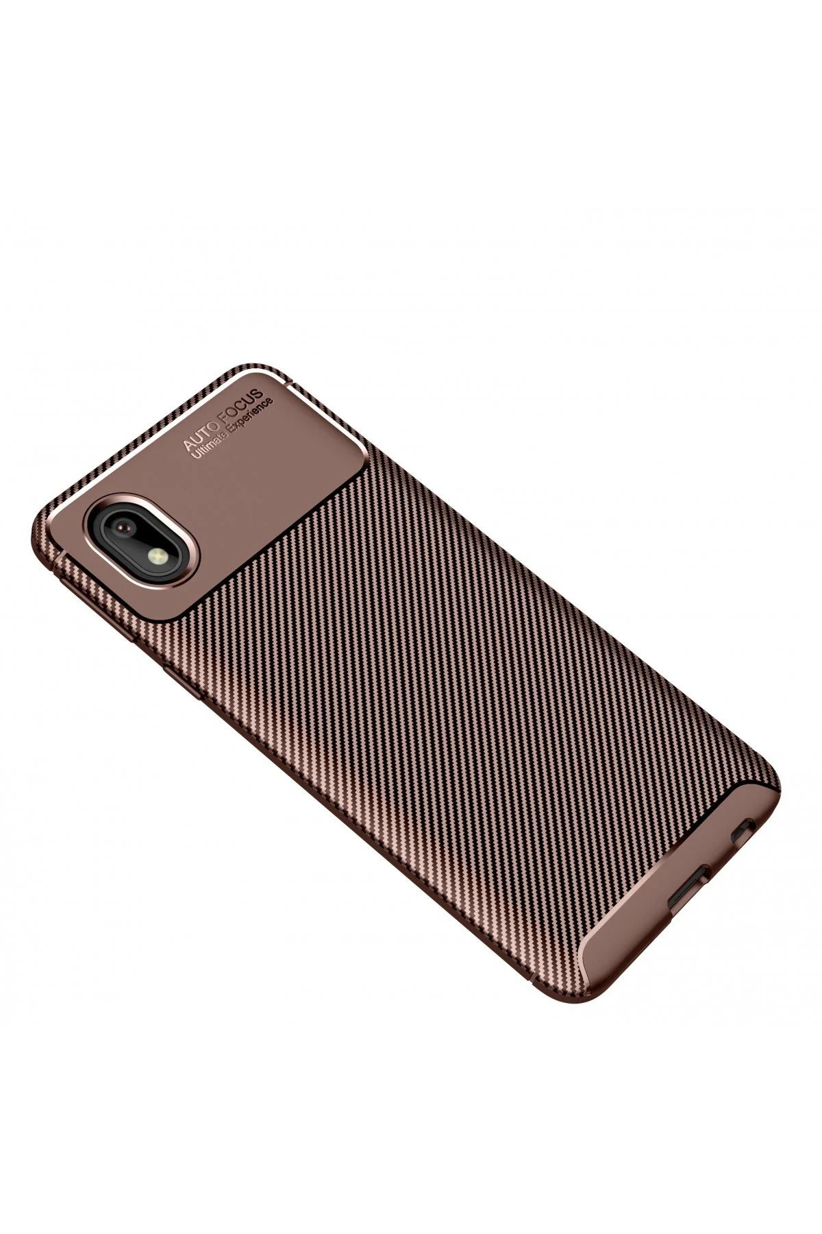 NewFace Samsung Galaxy A01 Core Kılıf Auto Focus Karbon Kapak - Kahverengi WLZOR