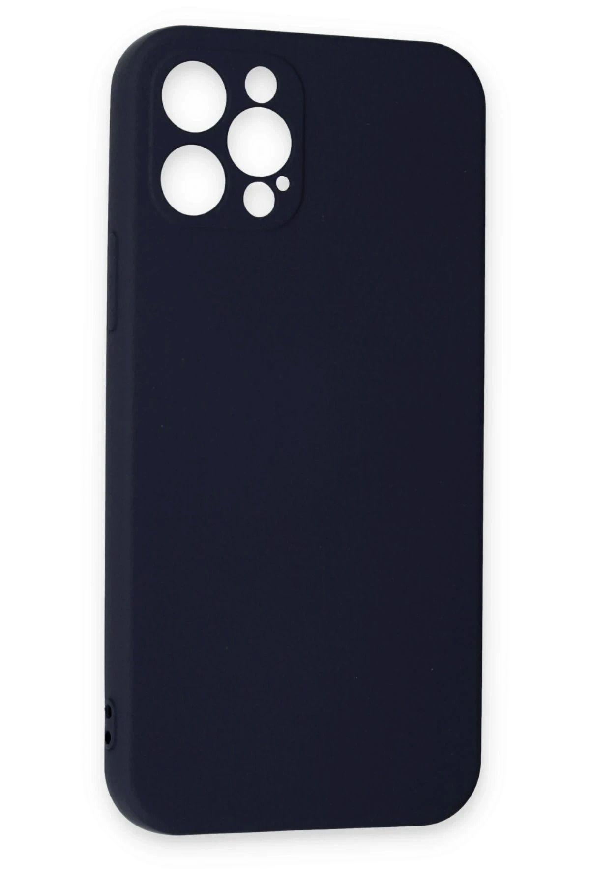 NewFace iPhone 12 Pro Max Kılıf Nano içi Kadife Silikon  uyumlu  - Lacivert SVLRS