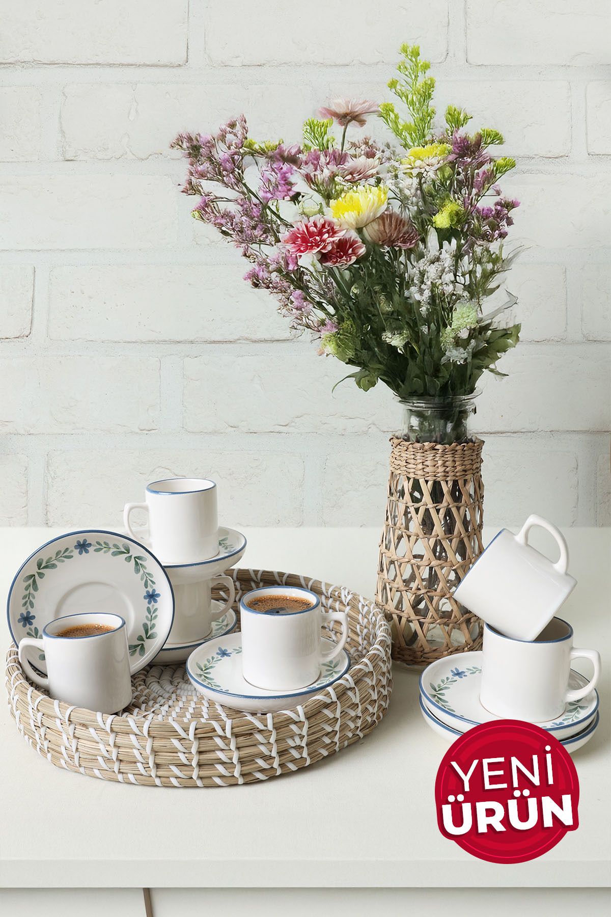 Keramika Daphne Nordic Kahve Takımı 12 Parça 6 Kişilik 22921-24