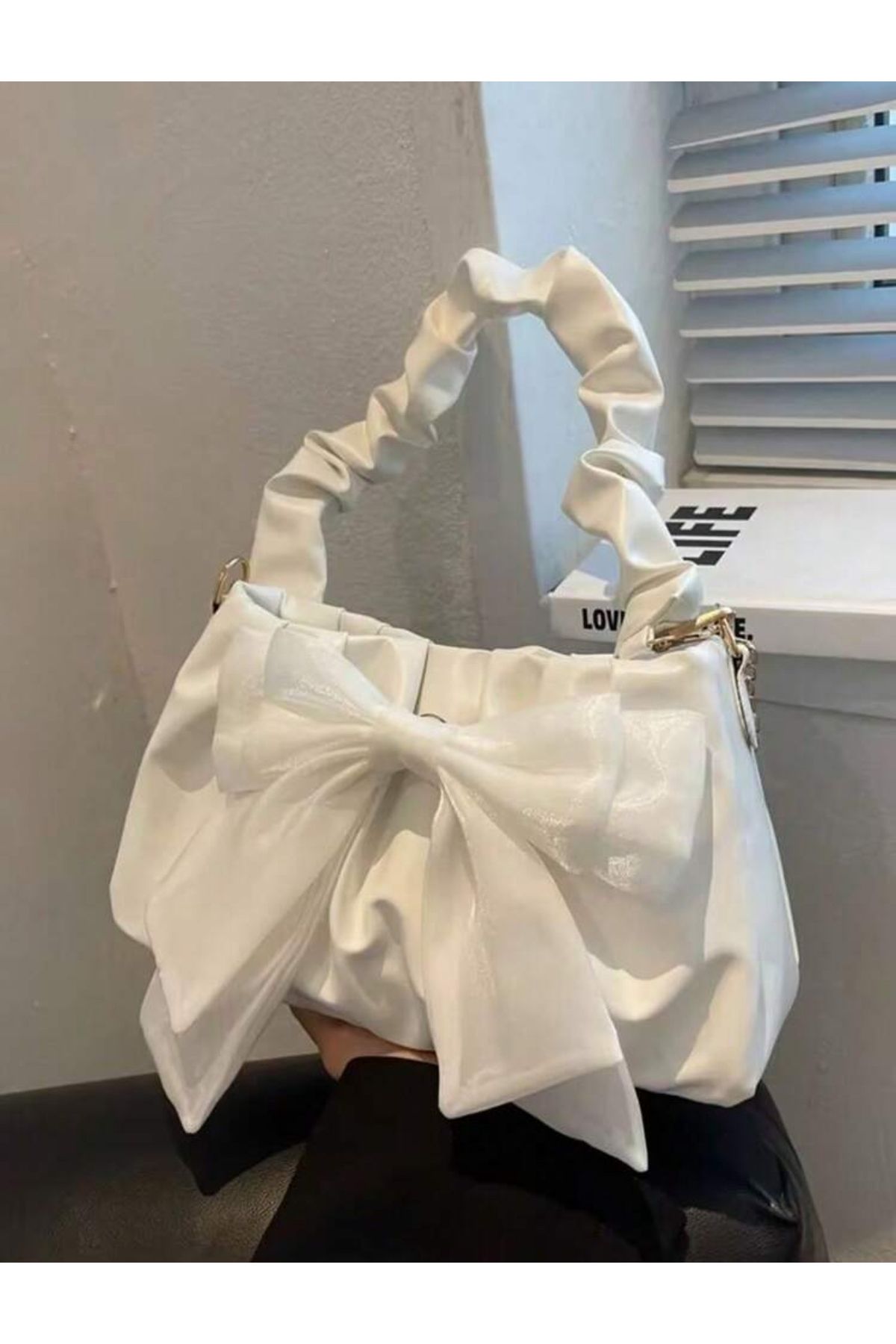 La Saade Y2k Coquette Beyaz Fiyonklu Kol ve Omuz Pinterest Çanta