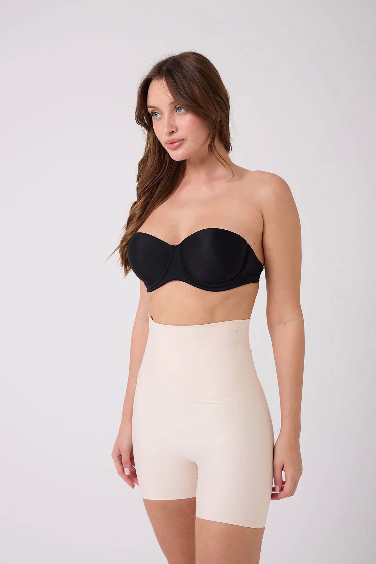 Shop58 Freshness 1007 Lazer Kesim Silikonlu Yüksek Bel Şort Korse