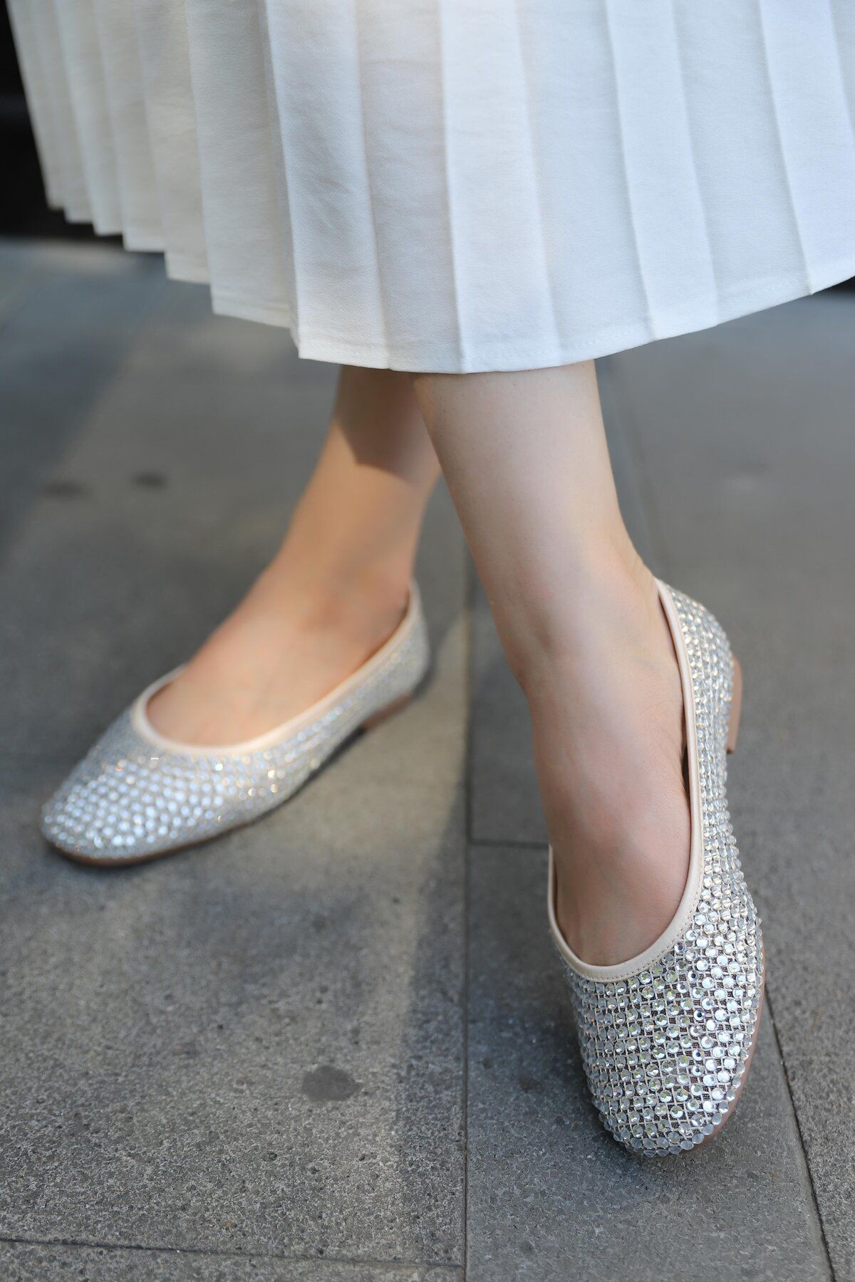 Sibel Shoes Samuel Ten Kristal Taş Detaylı Babet