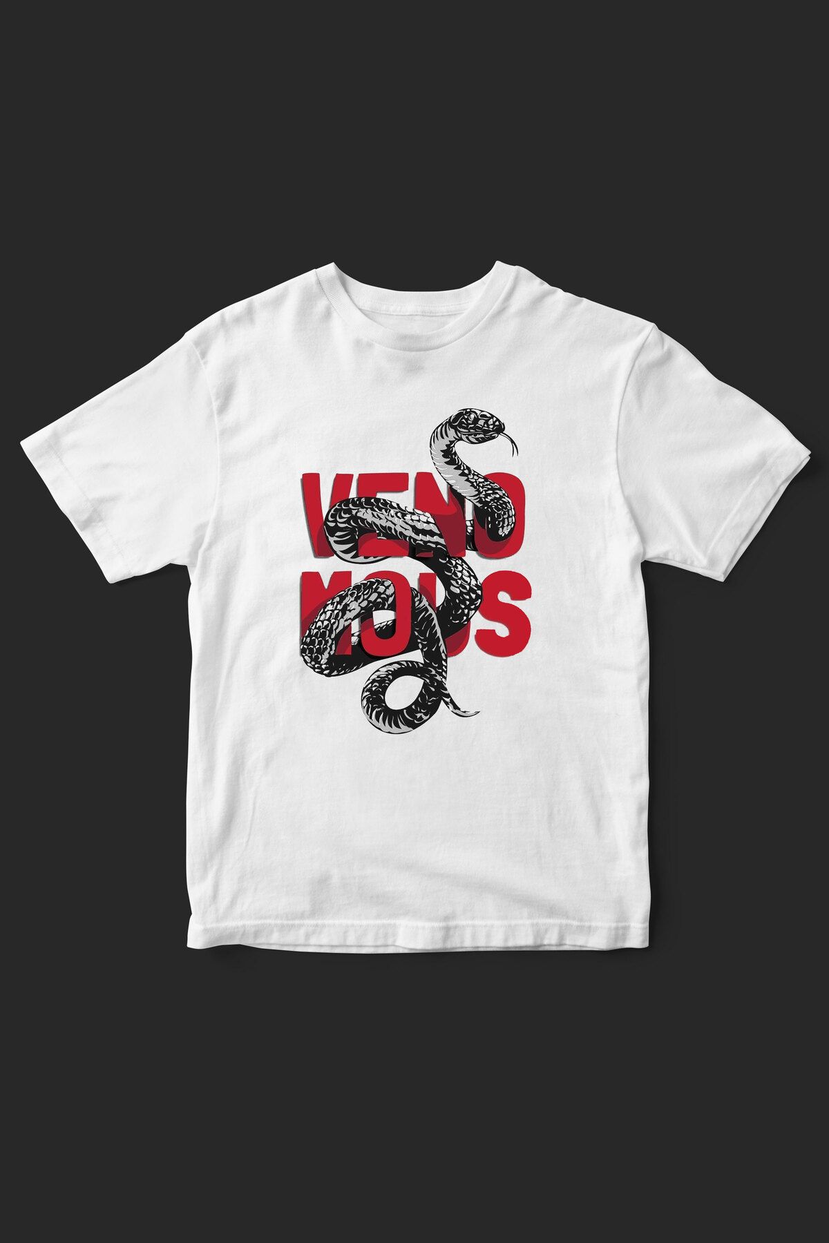 beloved.co yılan baskılı zehirli yazılı t-shirt