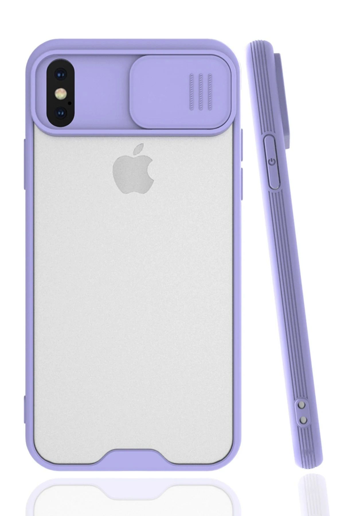 NewFace iPhone X Kılıf Platin Kamera Koruma Silikon - Lila WLZOR