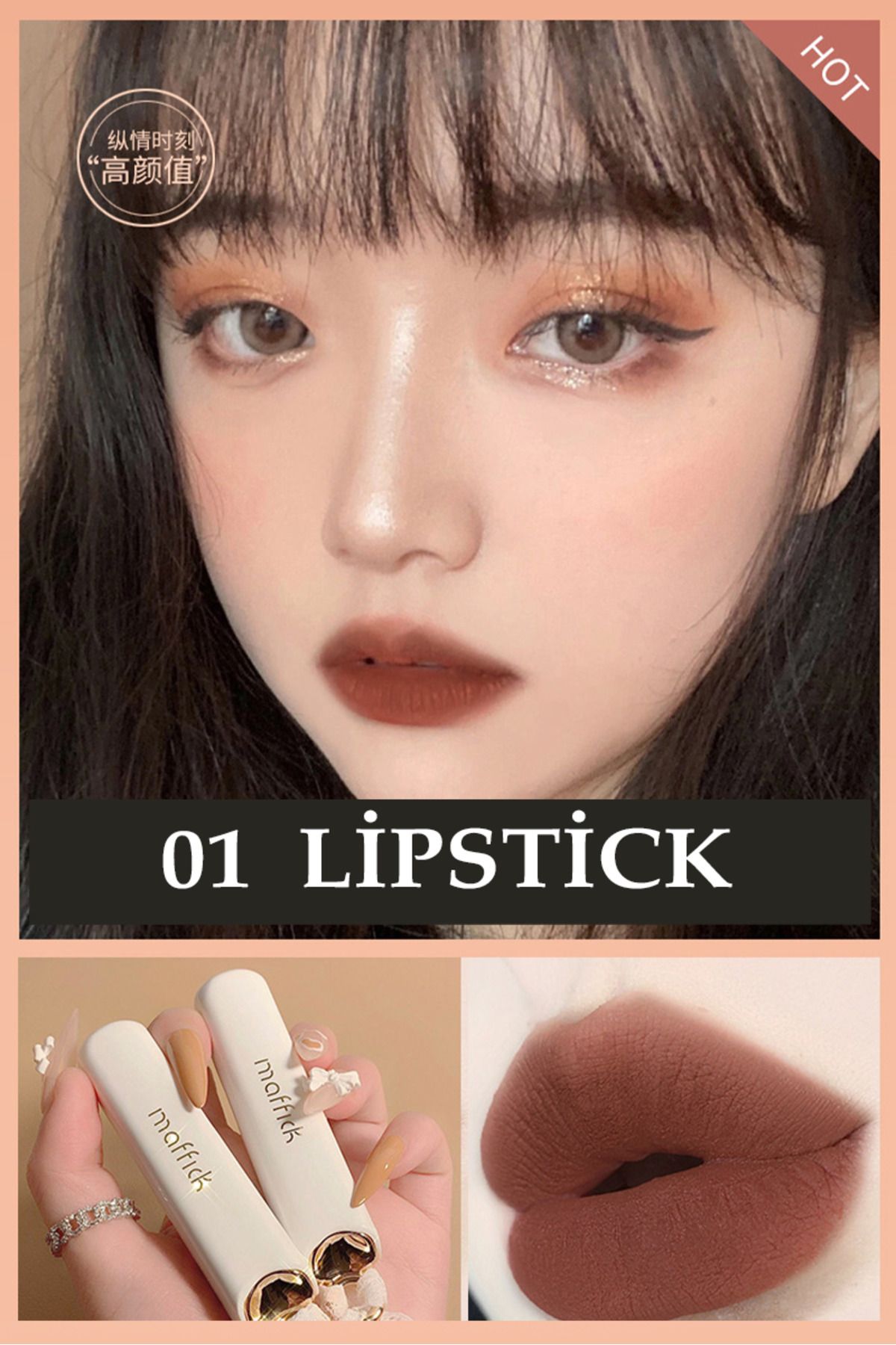 Nehir Maffick Kore Güzelliği Lipstick Dudak Ruju Brown Series 3.8 Gr