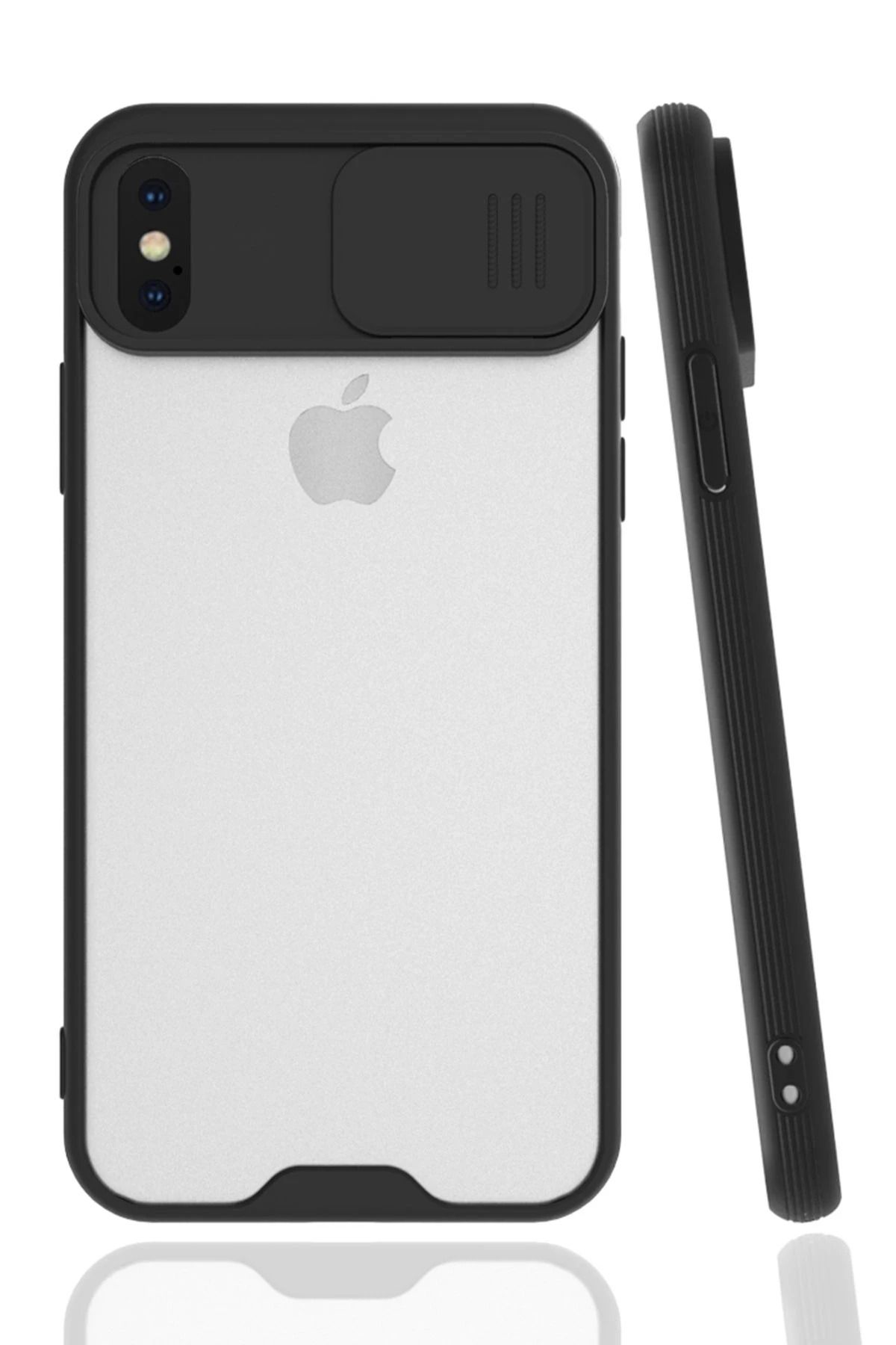 NewFace iPhone X Kılıf Platin Kamera Koruma Silikon - Siyah WLZOR