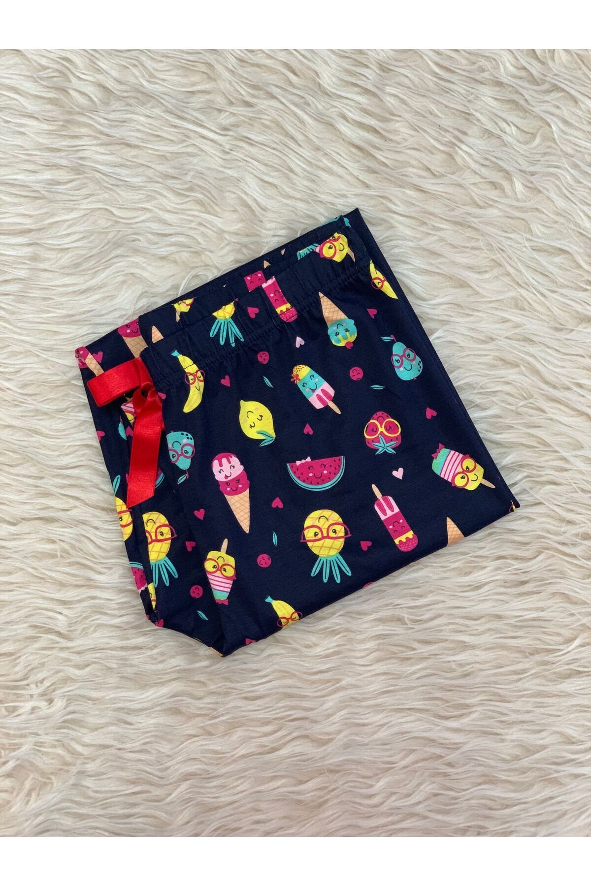 OMODAM Kadın Ring Viskon Pamuklu Rahat Kumaş Desenli Pijama Altı