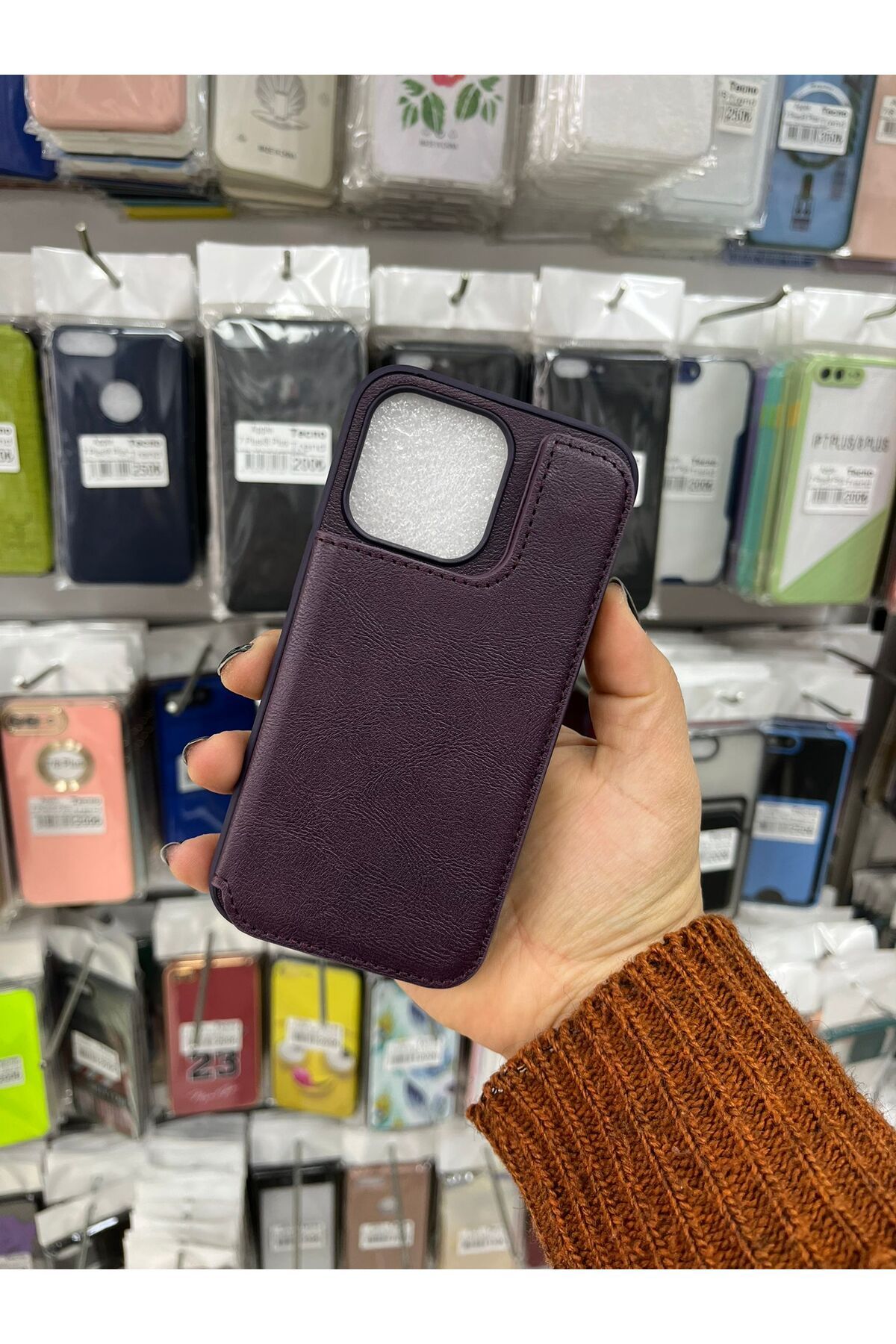 TECNOTREND Apple İphone 13 pro deri cüzdanlı deri silikon kılıf