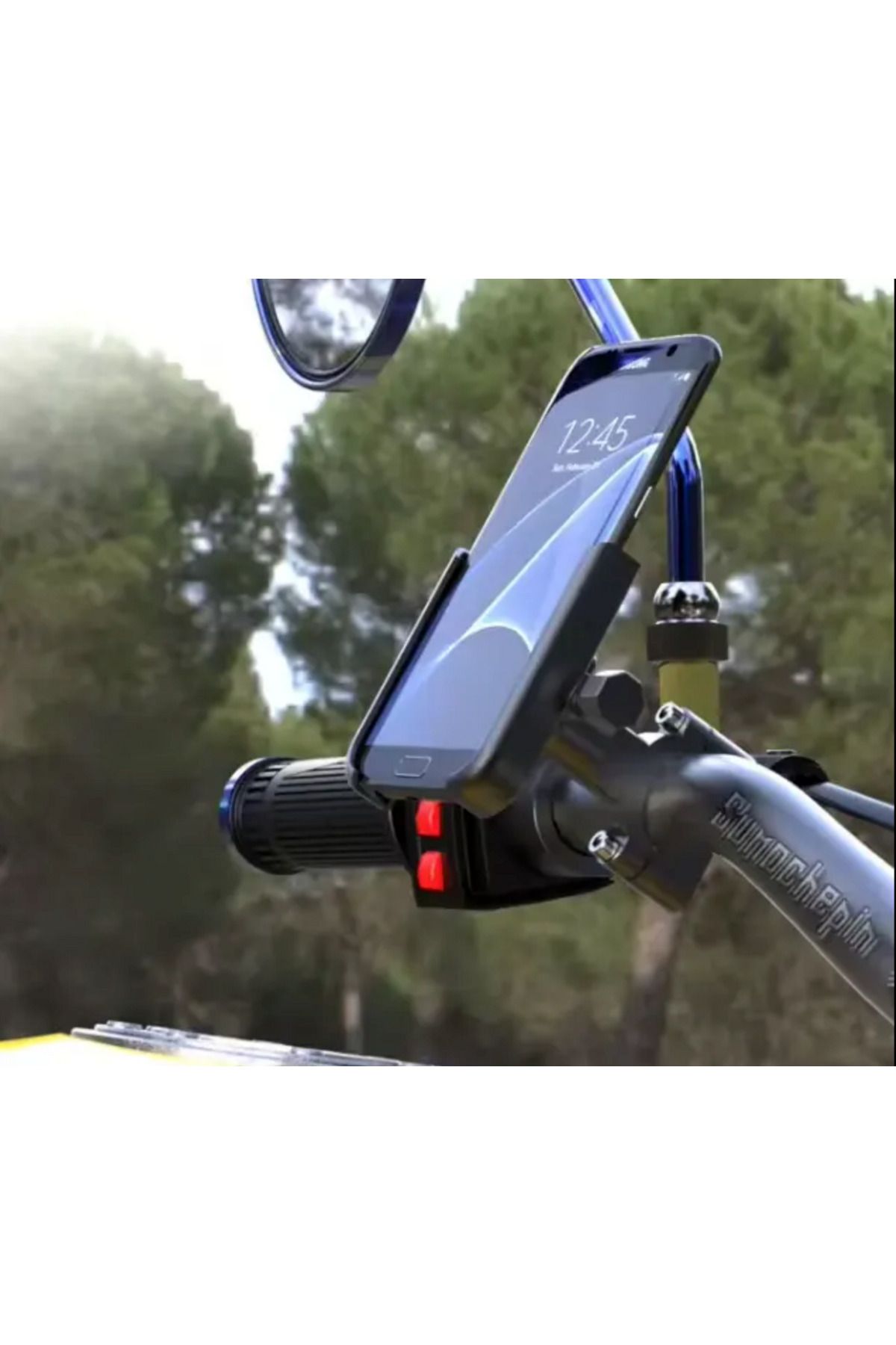 Bowie Aluminyum darbe emici motosiklet için telefon tutucu motor scooter için telefon tutucu
