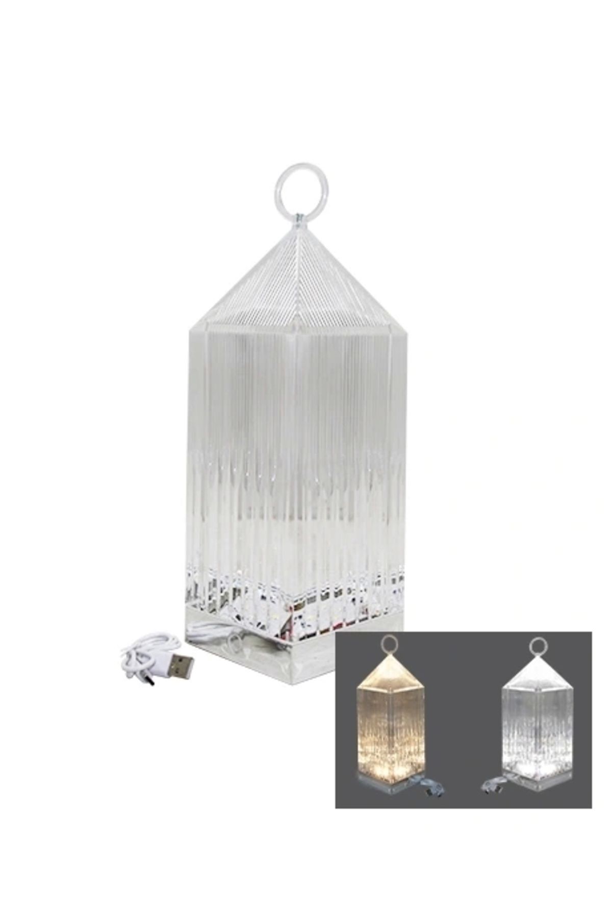 STOREMAX PİRAMİT KRİSTAL 3 RENK LED DOKUNMATİK USB ŞARJLI MASA LAMBASI (5047)